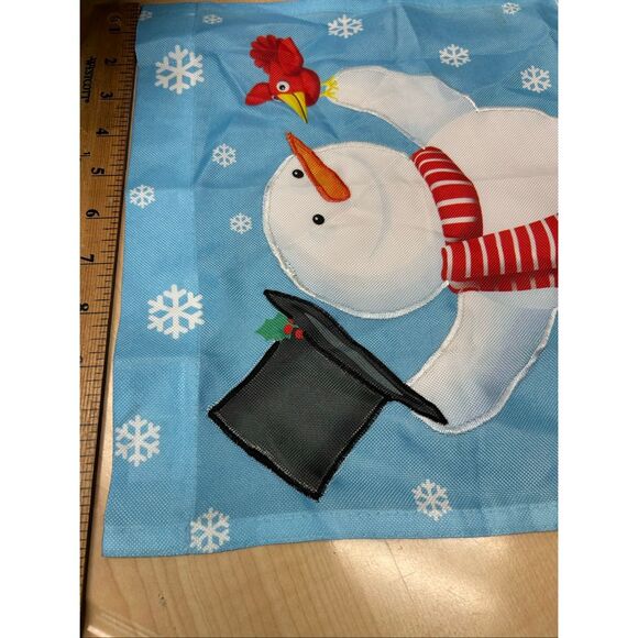 PJ Gay Snowman garden flag 18"x12" Christmas Winter - Picture 2 of 2